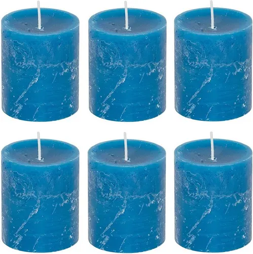 MichaelNoll Stumpenkerze Stumpenkerze Rustic 6er Set in türkis von Michael Noll
