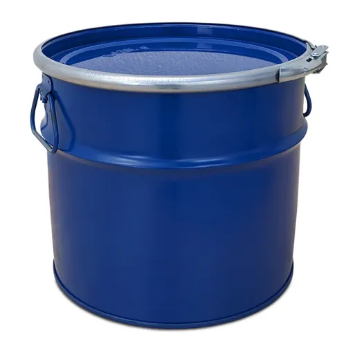 Liter Stahlfass Deckelfass Hobbock 20L mit Zyklon Absaugung in blau von plasteo