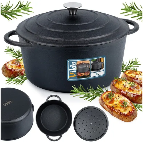 Gusseisentopf 26 cm mit Deckel