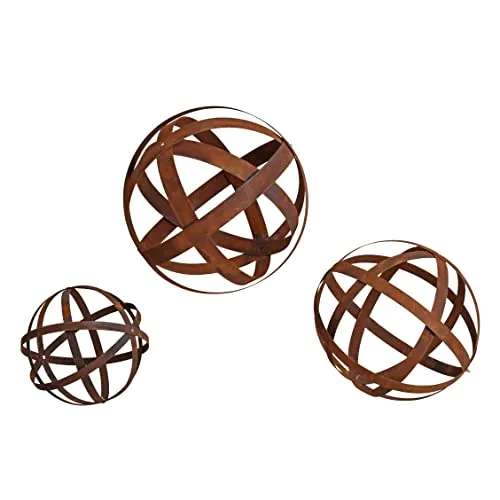 ESTEXO Dekokugel Gartenkugel Edelrost 3er Set - Blickfang für Ihren Garten - Set aus 3 einzigartigen Deko Kugeln aus robustem Stahl, ideal für Garten oder Vorgarten. Jede Kugel hat eine individuelle Rost-Patina, die mit der Zeit entsteht und für einen besonderen Charme sorgt.