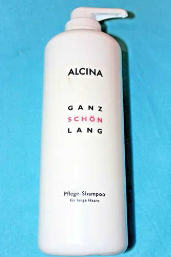 ALCINA Ganz Schön Lang Shampoo 1250ml - Shampoo für lange und colorierte Haare, ammoniakfrei, nährt und spendet Feuchtigkeit, ideal für alle Haartypen, inklusive Spender-Pumpe.
