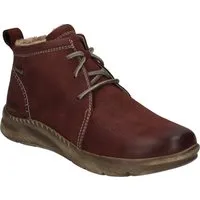JOSEF SEIBEL Conny 56 | Damen Stiefelette in Rot - Wanderschuhe aus langlebigem Nubuk-Leder, warm gefüttert und mit TopDryTex-Membran für trockene Füße. Leichte Strobel-Machart und herausnehmbare Sohle für individuellen Komfort.