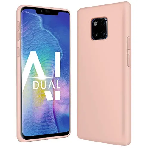 CoolGadget TPU Handyhülle für Huawei Mate 20 Pro Silikonhülle, farbige TPU Soft Case mit Grip-Oberfläche, kompatibel mit Huawei Mate 20 Pro (6,4 Zoll), Rosa