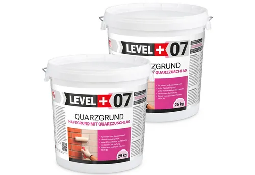 Level+ Quarzgrund L+07 - 50kg Haftgrundierung für verschiedene Untergründe - Hochwertige Haftgrundierung auf Quarzbasis für glatte und saugfähige Untergründe. Schnell trocknend, frostbeständig und einfach anzuwenden. Ideal für Innen- und Außenbereiche.