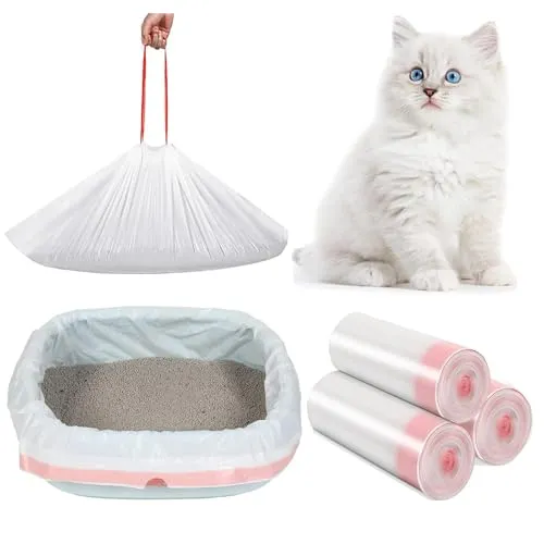 Stück XXXL Katzenklo Beutel mit Zugband, Katzentoilette Einweg Unterlage 1150x450mm, selbstreinigende Hygienebeutel für einfachen Wechsel inklusive Massagehandschuh 30