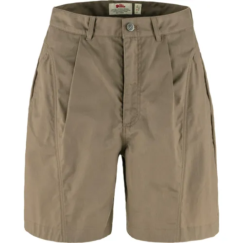 FJÄLLRÄVEN Vardag Funktionsshorts Damen in Suede Brown, Größe 42 - Kleidung: Strapazierfähige Funktionsshorts aus G-1000 Eco Stretch, wasserabweisend und ideal für Outdoor-Aktivitäten.