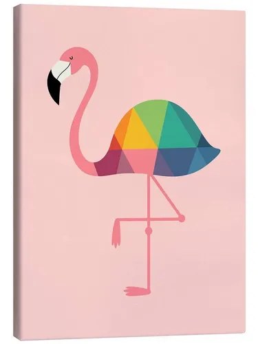 Posterlounge Wandbild Regenbogen-Flamingo, Andy Westface, erhältlich als Poster, Leinwandbild, Wandsticker oder Acrylglasbild