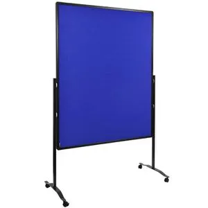 Legamaster Moderationstafel Premium Plus, 120x150 cm, marineblau - Moderationswand mit beidseitiger Filzoberfläche, mobil durch 4 feststellbare Rollen – ideal für dynamische Präsentationen und Workshops.