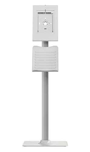 conecto Bodenhalterung für Tablet mit abschließbarem Stahlgehäuse - Ständer für Tablets, diebstahlsicher und kompatibel mit iPad & Samsung Tablets, drehbar für optimale Nutzung, ideal für öffentliche Bereiche.