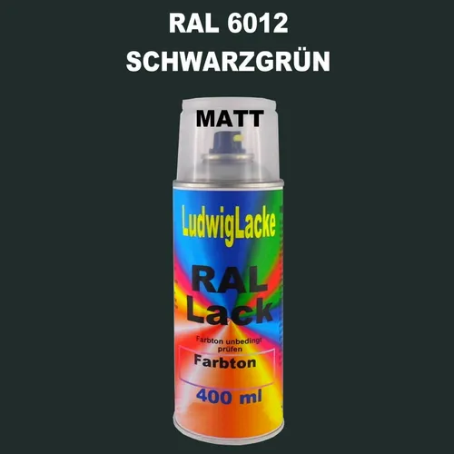 Ral Spraydose MATT  6012 Schwarzgrün 400ml  Decolack Farbenspray
