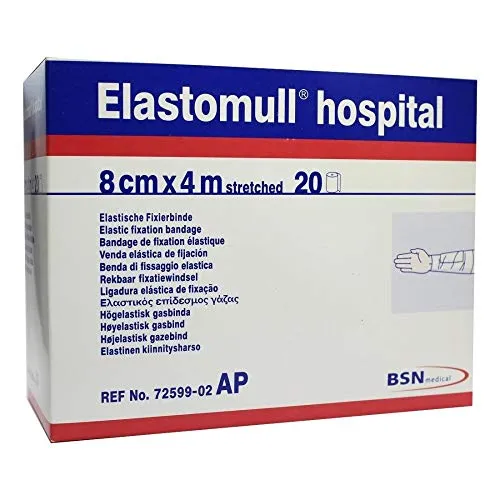 ELASTOMULL hospital 8 cmx4 m elast.Fixierb.weiß 20 St