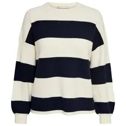 ONLY Strickpullover ONLAtia - Streifenpullover aus 50% Viskose, mit überschnittenen Schultern für einen lässigen Look, perfekt für den Alltag oder besondere Anlässe.