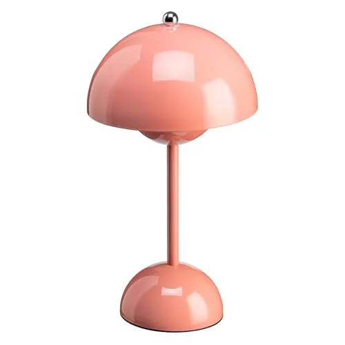 Luxus - Tischlampe Touch Deluxe - Josephine - Roze - H34 x Ø9 - Terrassenlampe - Schreibtischlampe - LED - Wiederaufladbar - Dimmbar - Kabellos - Batteriebetrieben - Tischlampe für innen und außen