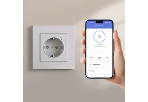 Aqara Wall Outlet H2 (EU) - Intelligente Steckdose mit Stromverbrauchsüberwachung - Steckdosen & Zubehör mit Ausschaltspeicher und konfigurierbarer LED-Anzeige für smarte Automatisierungen.