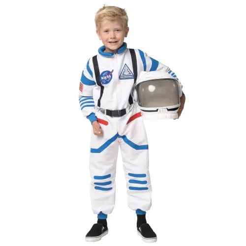 Spooktacular Creations Halloween Kind Unisex weiß Astronaut Kostüm, NASA Pilot Jumpsuit mit Helm