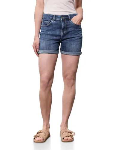 Street One Studio Damen F379250 Jeansshorts - Jeans, High Waist und Straight Legs für optimalen Komfort, aus Baumwollmix mit Stretchanteil für perfekte Passform und Bewegungsfreiheit.