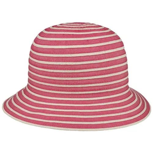 Lipodo Strohstreifen Glockenhut Zweifarbig Gestreift Damen Atmungsaktiv Frühjahr Sommer pink One Size