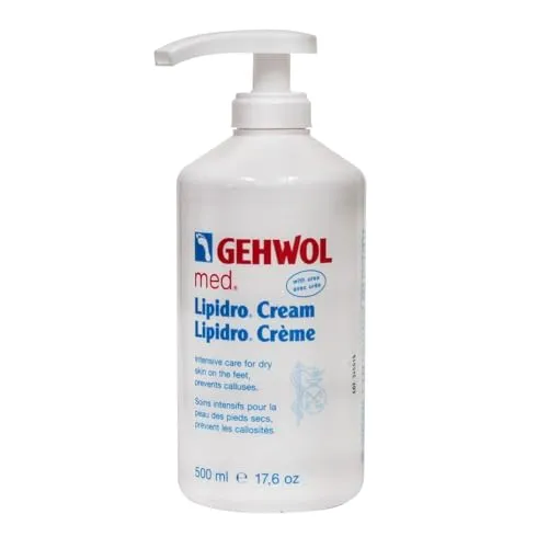 GEHWOL med Lipidro Creme 500 ml - Fußpflegecremes für trockene und empfindliche Haut, unparfümiert für sanfte Pflege ohne irritierende Duftstoffe.