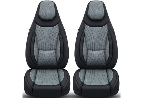 BREMER SITZBEZÜGE Autositzbezug für Jeep Cherokee KJ Bj 2001-08 (C1), Set, 2-tlg., Schonbezüge Sitzbezüge Fahrer und Beifahrer, in Schwarz/Grau