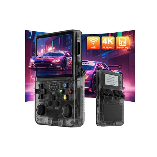 EleBikk R36S Retro-Handheld-Spielkonsole, 3,5 Zoll IPS OCA HD MIPI Bildschirm, Open-Source-Linux-System und 3000 Spiele, integrierte 64GB-TF-Karte Tragbare Videospielkonsole.