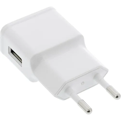 Inline USB Ladegerät Single 100-240V auf 5V DC 1,2A, kompaktes Netzteil mit 1x USB-A Anschluss für zuverlässiges Laden zuhause oder unterwegs, weiß, 31504W