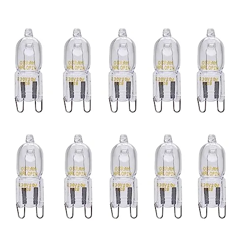 Osram 10er Pack Halopin 66760 60 Watt G9 Halogenstift dimmbar 230V warmweiß 980 Lumen | Halogenlampen | Stiftsockellampe