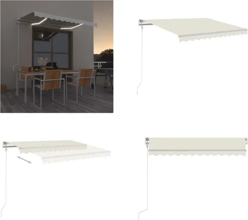 vidaXL Automatische Markise mit LED & Windsensor 350x250 cm Creme