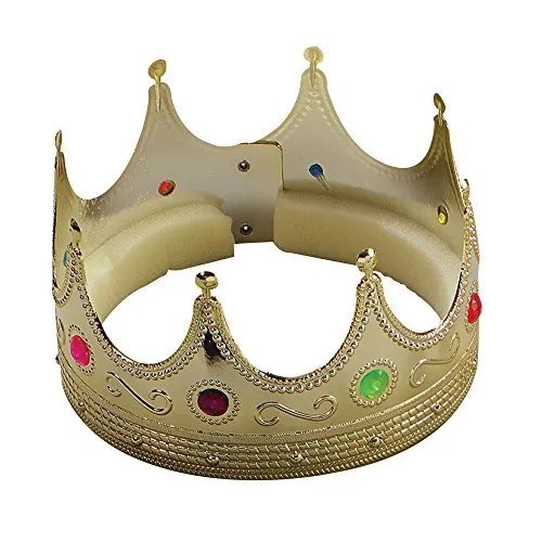 Bristol Novelty Königskrone, goldfarben, mit Schmucksteinen Halloween
