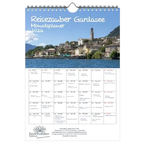 Reisezauber Gardasee Planer DIN A4 Kalender für 2026 Urlaub Mediterran Italien - Seelenzauber