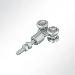 Lysel 4-fach Laufrolle drehbar 360° - Praktische 4-fach Laufrolle mit max. Belastung von 40 kg, ideal für flexible Anwendungen mit PVC-Planen oder Toren. Robuste verzinkte Stahlkonstruktion, 15 Stück im Set.