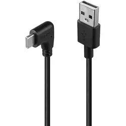 LINDY 32001 1m USB 2.0 Typ A an C Kabel, 90° gewinkelt in schwarz von Lindy