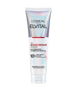 L'Oréal Paris Elvital Bond Repair Spülung, Conditioner gegen Haarschäden, Haarreparatur & Schutz, für weniger Haarbruch, mehr Geschmeidigkeit & Glanz, mit Bond-Repair-Komplex und Zitronensäure,150ml