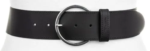 TAMARIS Ledergürtel Damen, Gr. 105, schwarz - Modischer Gürtel aus hochwertigem Rindsleder, rund geschnitten für optimale Passform. Ideal für schicke Outfits oder lässige Jeans. Breite: 5 cm, stufenlos verstellbar durch Einfachdornschließe.