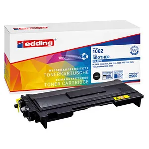 edding Toner schwarz kompatibel zu Brother TN-2000 - Toner Kompatibel mit einer Druckleistung von ca. 2.500 Seiten. Umweltfreundlich durch Rebuilt-Verfahren und erstklassige Druckqualität. Ideal für nachhaltiges Drucken!