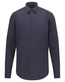 BOSS Herren H-JOE-C1-214 Regular-Fit Hemd - Herrenhemden aus elastischer Baumwoll-Popeline mit bügelleichtem Finish, ideal für einen gepflegten Look ohne großen Pflegeaufwand.