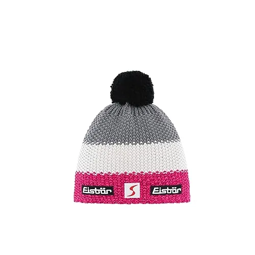 Eisbär Star Pomponmütze Beanie - Stilvolle Pudelmütze für Damen und Herren - Bommelmützen, Made in the EU, mit kuscheligem Fleecefutter für optimalen Kälteschutz in Herbst und Winter.