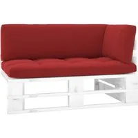 vidaXL Outdoor-Ecksofa Paletten Kiefernholz Weiß - Stylisches Paletten-Ecksofa aus imprägniertem Kiefernholz für Garten und Terrasse. Robust, witterungsbeständig und mit bequemen Kissen ausgestattet, bietet es optimalen Komfort für entspannte Stunden im Freien.