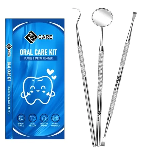 YSCARE Zahnpflegeset Zahnaufhellung Zahnbelag-Entferner Werkzeuge für Hunde und Katzen Zahnspiegel Zahnreiniger Mundpflege 3-teiliges Set
