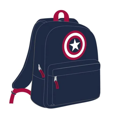 Cerdá Rucksack Marvel Captain America – Schulrucksack für Jugendliche - Stylischer Marvel Captain America Schulrucksack für optimale Organisation und Tragekomfort. Ergonomisches Design mit gepolsterten Gurten, perfekt für Schule, Uni und Freizeit. Offizielles Lizenzprodukt für Fans!