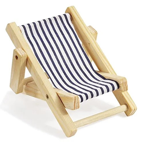 Deko-Liegestuhl ca. 15 cm blau-weiß