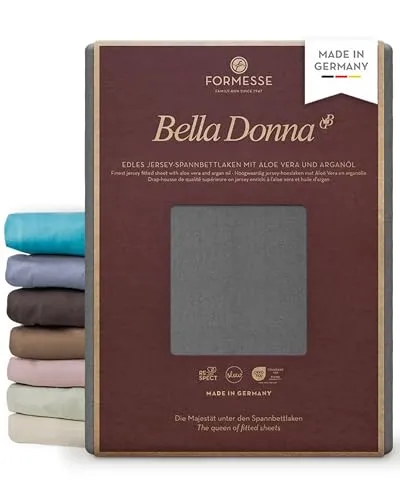 Formesse Bella Donna Jersey Spannbettlaken 140x190-160x220 cm - Hochwertiges Spannbettlaken mit Aloe Vera & Arganöl, extra weich und faltenfrei. Ideal für Matratzen bis 30 cm Höhe, in 54 intensiven Farben erhältlich. Made in Germany, OEKO-TEX zertifiziert.