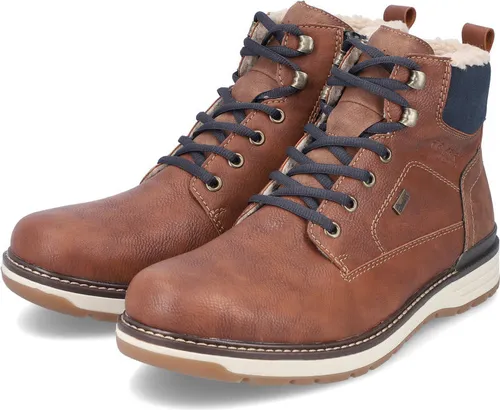 RIEKER Herren Winterboots Gr. 42, rotbraun - Sportliche Winterstiefelette aus Lederimitat mit wasserabweisender riekerTEX-Membran, ideal für kalte Tage und Outdoor-Aktivitäten.