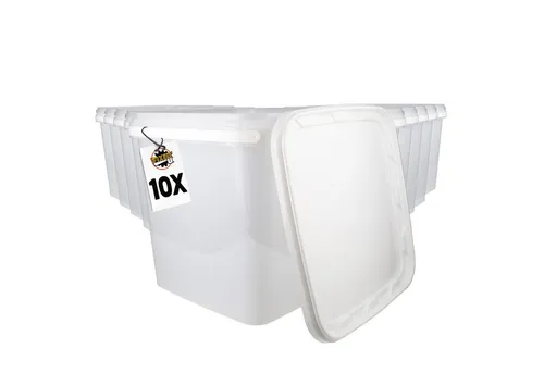 FixedByU Putzeimer Kunststoffeimer eckig mit Deckel 3,5 5,4 8,8 10,8L, (Eimer-Set, 10-tlg., Eimer mit Deckel), luftdicht, stapelbar, lebensmittelecht, rutschsicher, recyclebar