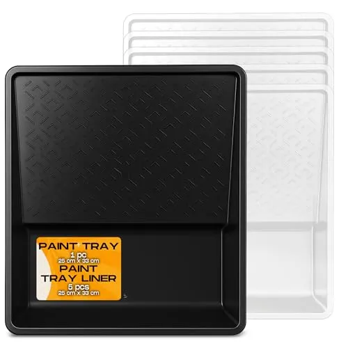 Instalguru Farbwanne Farbschale 25x 33 cm 5X Einsatz Einweg Lackwanne Lackierwanne Kunststoff Maler Lackschale für Farbe Lackier Farbwalzen Wandfarbe Streichen