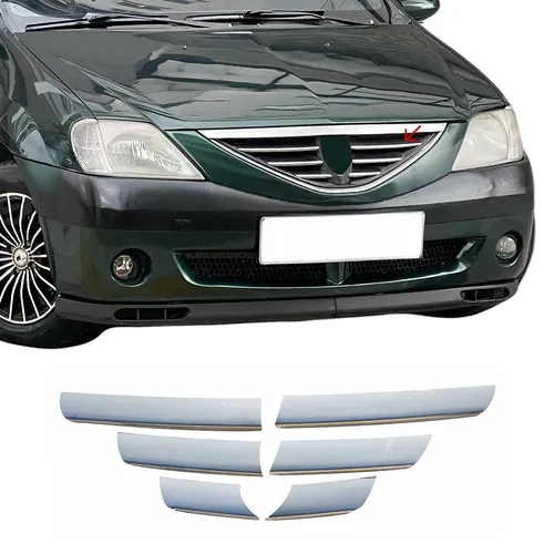 Kühlergrill Leisten für Dacia Logan 2004-2008 aus Edelstahl Chrom - Lufthutzen & Lüftungsschlitze, verchromte Kühlergrill Leisten, die Ihrem Dacia Logan ein stilvolles Upgrade verleihen und gleichzeitig den Luftstrom optimieren.