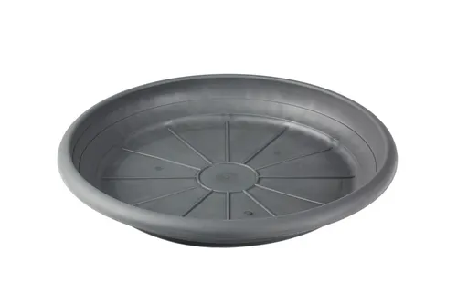 Untersetzer Linda grau metallic 44cm für Pflanzkübel mit Bodendurchmesser 33 cm