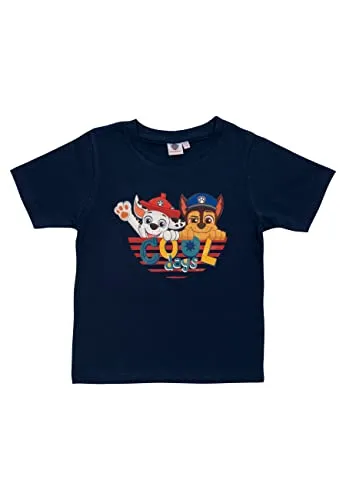 Paw Patrol T-Shirt für Jungen – Cool Days - Oberteil Kinder Shirt kurzärmlig Blau (as3, Numeric, Numeric_122, Numeric_128, Regular)