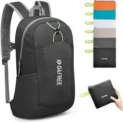 Rucksack 25L Faltbar Unisex Wasserdicht Trekking Schwarz