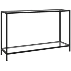 vidaXL Konsolentisch Transparent 120x35x75 cm - Drohnen-Zubehör: Stilvoller Konsolentisch aus robustem Hartglas mit pulverbeschichtetem Stahl, ideal für zusätzlichen Stauraum in Ihrem Wohnraum.