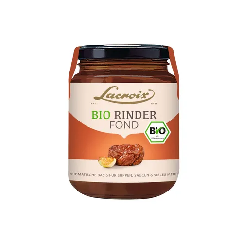 Lacroix - Bio Rinderfond im 300 ml Glas - Die aromatische Basis für Suppen, Soßen & vielem mehr!